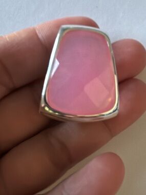 Rare Sterling Silver Two Sided Gemstone Slide Pendant